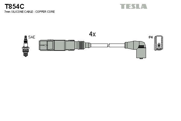 TESLA Bougiekabels T854C Bougie, kabel TESLA OCTAVIA T854C goedkoop