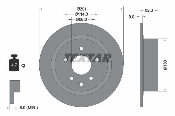 TEXTAR Bremseskive 92237103 Sports bremseskiver TEXTAR LEAF 92237103 billig