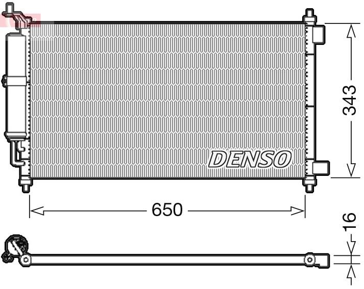 Kondensator, klimaanlegg DENSO DCN46020 DENSO DCN46020 AC kondensator NISSAN MICRA 2009
