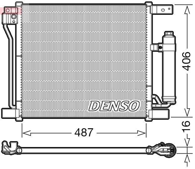 DENSO Kondensator, klimaanlæg DCN46021 Kondensor klimaanlæg DENSO X-TRAIL DCN46021 billig