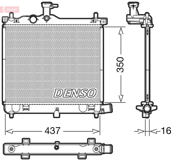 DENSO Radiators, Motora dzesēšanas sistēma DRM41009 DENSO DRM41009 Ūdens radiatori Hyundai i10 pa lēti