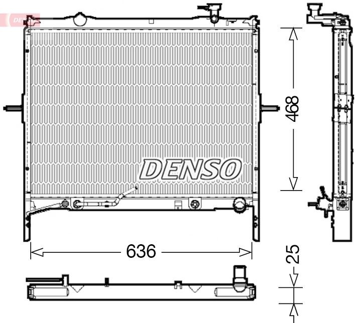DENSO Radiaator, mootorijahutus DRM43002 Mootori jahutusradiaator DENSO Kia CARENS DRM43002