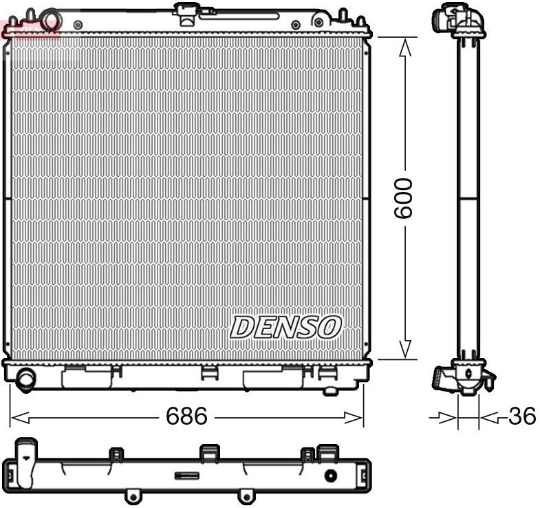 Radiator, motorkjøling DENSO DRM46041 DENSO DRM46041: Radiator Nissan PATHFINDER 2009