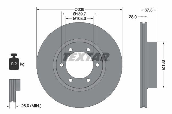 TEXTAR Brzdový kotouč 92137303 TEXTAR 92137303 Kotúče Toyota Prado J120 cena