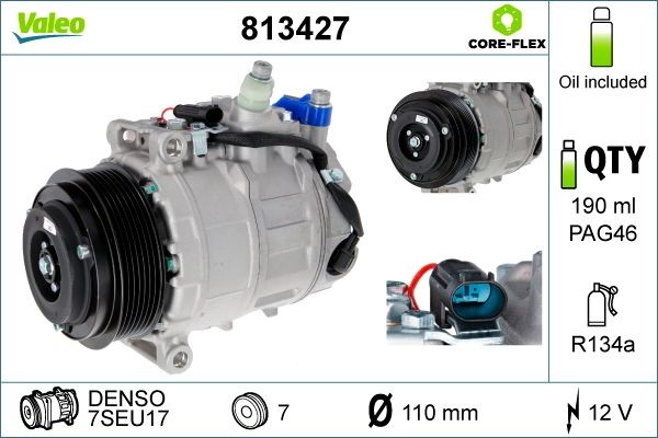 VALEO AC-kompressor 813427 VALEO 813427 Klimakompressor GLB (X247) pris
