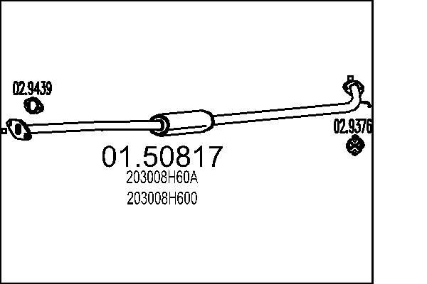 MTS Marmitta centrale 01.50817 01.50817 costo Marmitta centrale MTS NISSAN X-TRAIL
