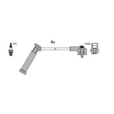 HITACHI Tennplugg kabelsett 134124 134124 Tennpluggkabler MAZDA 121 HITACHI