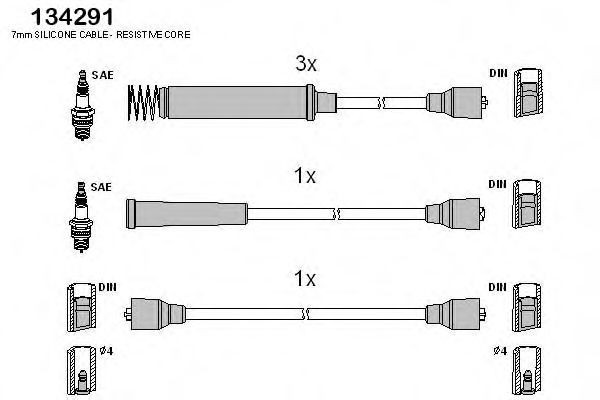 Tennplugg kabelsett HITACHI 134291 HITACHI 134291: Tennpluggkabler Alfa Romeo 166 2004