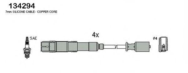 Tennplugg kabelsett HITACHI 134294 HITACHI 134294 Pluggledninger MERCEDES-BENZ B-Klasse 2012
