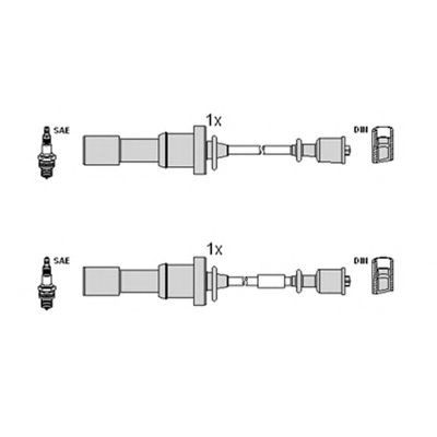 HITACHI Sada zapaľovacích káblov 134376 cena Sviečkové káble Hyundai EF 134376 HITACHI