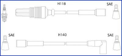 HITACHI Tennplugg kabelsett 134471 134471 Tennkabler PEUGEOT 306 HITACHI