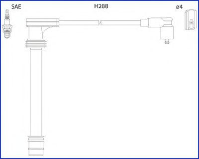 HITACHI Augstsprieguma vadu komplekts 134518 HITACHI Svečvadi AUDI 134518
