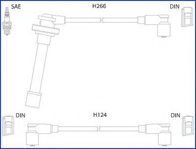 HITACHI Tændkabelsæt 134522 134522 Tændrørskabel NISSAN PATROL HITACHI