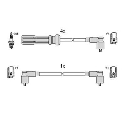 HITACHI Sytytysjohtosarja 134548 HITACHI 134548 Volvo 940 Sedan tulpanjohdot