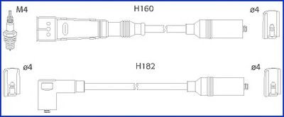 HITACHI Augstsprieguma vadu komplekts 134716 134716 Svečvadi AUDI V8 HITACHI