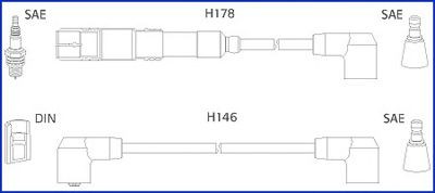 HITACHI Tennplugg kabelsett 134756 134756 Pluggledninger HITACHI PEUGEOT 306