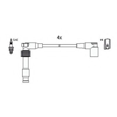 HITACHI Σετ καλωδίων υψηλής τάσης 134759 HITACHI 134759 γνήσια Μπουζοκαλώδια Opel Kadett B Combi κόστος