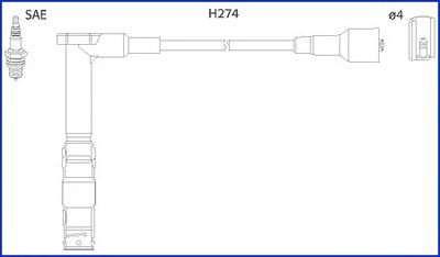 HITACHI Kit cavi candele 134775 134775 Kit cavi candele HITACHI Citroën