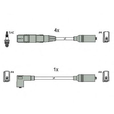 HITACHI Tændkabelsæt 134831 Tændkabel HITACHI V8 134831 billig