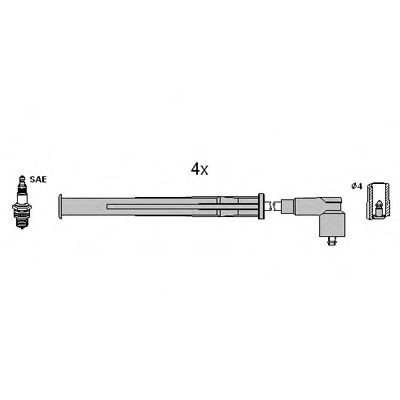HITACHI Süütesüsteemikomplekt 134956 134956 Küünlajuhtmed NISSAN NV200 HITACHI