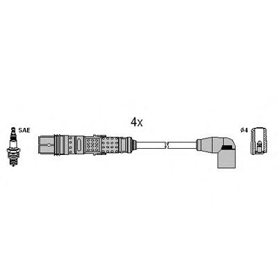 HITACHI Augstsprieguma vadu komplekts 134961 Svečvadi HITACHI AUDI 134961