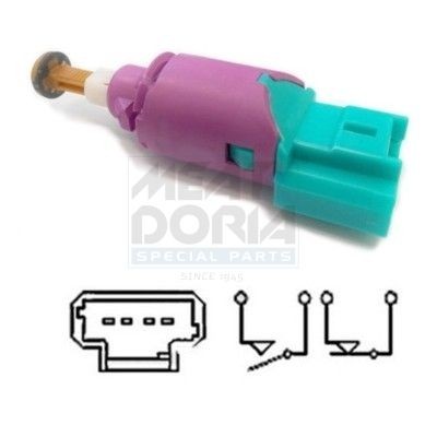 MEAT & DORIA Interruptor de luz de stop 35090 Conector de pedal de travão IVECO MEAT & DORIA 35090
