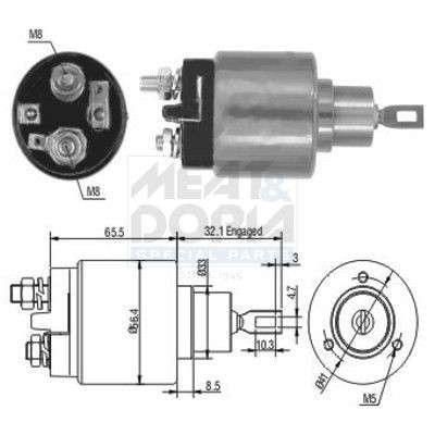 MEAT & DORIA Elettromagnete motorino avviamento 46002 MEAT & DORIA 46002 Elettromagnete motorino avviamento ROVER 400 Hatchback (RT) 414 Si 103 CV 1999