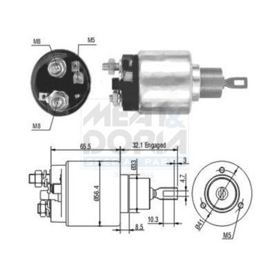 Startrelais MEAT & DORIA 46003 MEAT & DORIA 46003 Solenoïde startmotor JEEP WRANGLER 2013