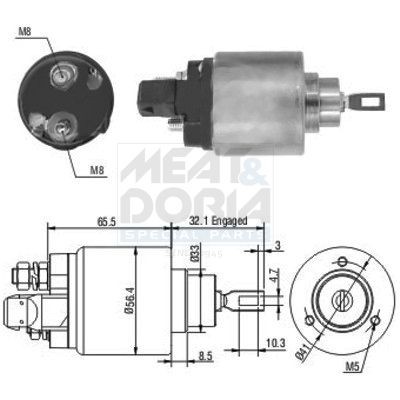 MEAT & DORIA Elettromagnete motorino avviamento 46004 MEAT & DORIA 46004 Elettromagnete motorino avviamento VOLKSWAGEN Polo III Classic (6V2) 1.0 50 CV 1996