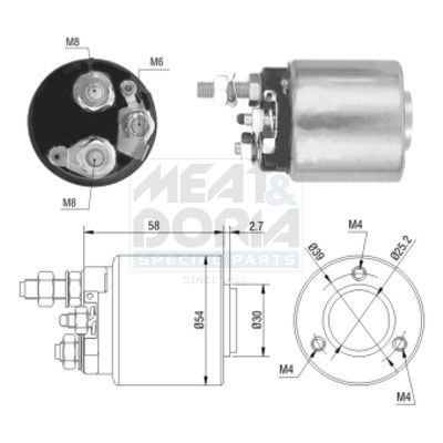Startrelais MEAT & DORIA 46008 MEAT & DORIA 46008 Startmotor solenoid Opel ASTRA 2016