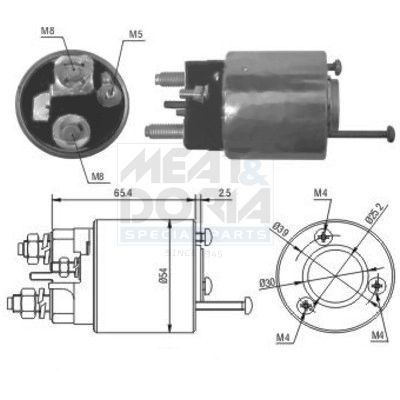 Startrelais MEAT & DORIA 46018 MEAT & DORIA 46018 Startmotor solenoid Peugeot 207 2010
