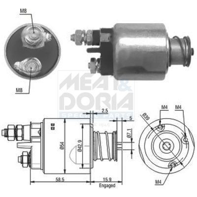MEAT & DORIA Interruptor electromagnético, motor de arranque 46020 MEAT & DORIA 46020 Solenóide de motor de arranque Lancia Musa 350 preço