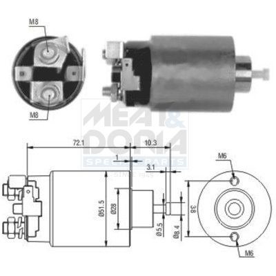 MEAT & DORIA Elettromagnete motorino avviamento 46025 46025 Elettromagnete motorino avviamento MAZDA MEAT & DORIA costo