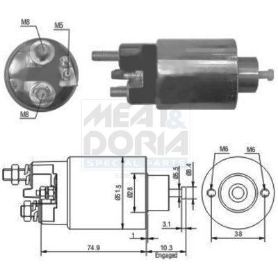 Magnetschalter, Anlasser MEAT & DORIA 46029 CITROËN JUMPY 2017 Magnetschalter Starter MEAT & DORIA 46029