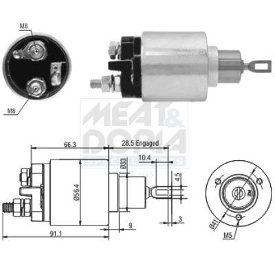 MEAT & DORIA Startrelais 46033 MEAT & DORIA 46033 Startmotorsolenoïde A4 B6 Avant prijs