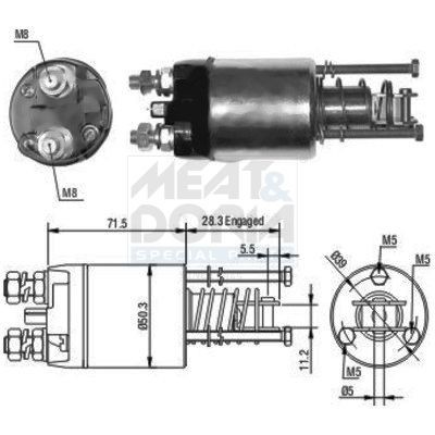 MEAT & DORIA Solenoid, startmotor 46046 46046 MEAT & DORIA solenoid startmotor FIAT PALIO