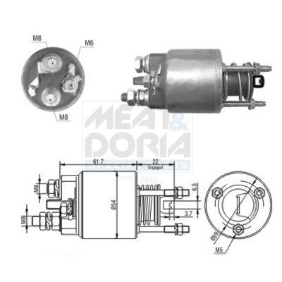MEAT & DORIA Startrelais 46048 MEAT & DORIA 46048 Starter solenoid Fiat BRAVO originele