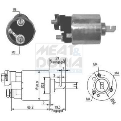 MEAT & DORIA Innslag, starter 46052 MEAT & DORIA 46052 Magnetbryter starter Civic II Stasjonsvogn (WC) originale pris