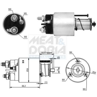 MEAT & DORIA Startrelais 46054 MEAT & DORIA 46054 Solenoid startmotor Peugeot Expert 224 originele prijs