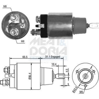 MEAT & DORIA Innslag, starter 46066 MEAT & DORIA 46066 Starter solenoid Land Rover Defender Flatvogn lastebil til en fordelagtig pris