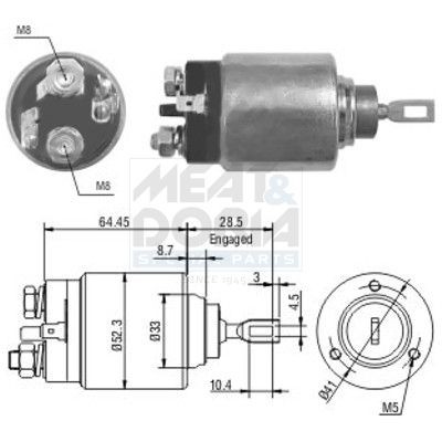 Startrelais MEAT & DORIA 46071 MEAT & DORIA 46071: Solenoid startmotor Renault MEGANE 2001