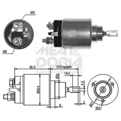 MEAT & DORIA Solenoid, startmotor 46074 46074 MEAT & DORIA solenoid startmotor Fiat PALIO