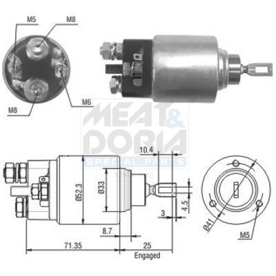 MEAT & DORIA Startrelais 46075 prijs Solenoid startmotor BMW E93 46075 MEAT & DORIA