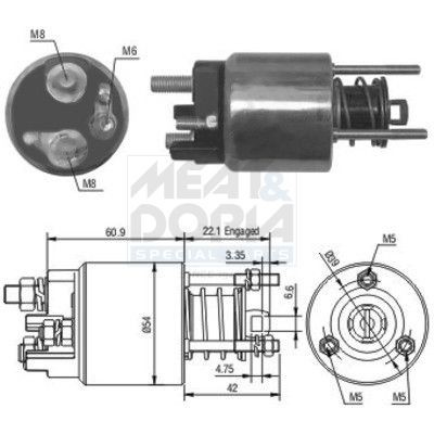 MEAT & DORIA Magnetschalter, Anlasser 46076 MEAT & DORIA 46076 Magnetschalter, Anlasser ALFA ROMEO 164 (164) 3.0 24V (164.K1) 211 PS 1998