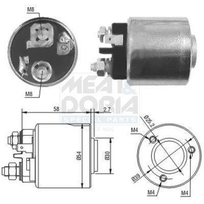 Solenoid, startmotor MEAT & DORIA 46083 MEAT & DORIA 46083: Solenoid startmotor Renault LAGUNA 2000