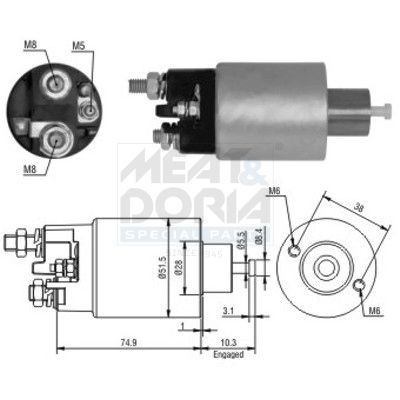 MEAT & DORIA Starter solenoid 46099 SEAT LEON MEAT & DORIA starter solenoid 46099