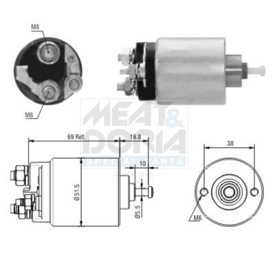 Magnetafbryder, starter MEAT & DORIA 46104 MEAT & DORIA 46104 Starter solenoid MAZDA 6 2024