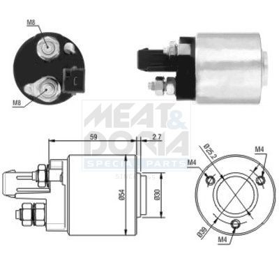 Startrelais MEAT & DORIA 46105 MEAT & DORIA 46105: Solenoid startmotor Audi A3 2019
