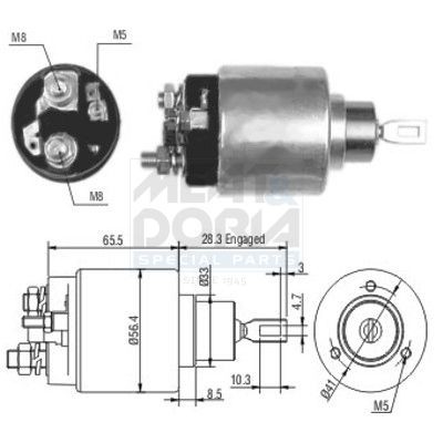 Startrelais MEAT & DORIA 46106 MEAT & DORIA 46106 Startersolenoïde JEEP CHEROKEE 2006