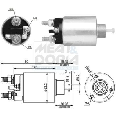 MEAT & DORIA Magnetschalter, Anlasser 46133 MEAT & DORIA 46133 Magnetschalter, Anlasser CITROЁN Jumper I Bus (244) 2.8 HDi 105 PS 2006